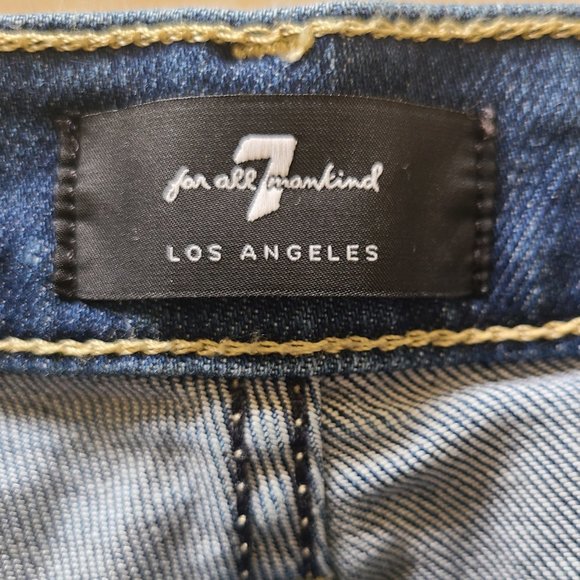 7 For All Mankind High Waist Cropped Straight Leg Jeans - Picture 4 of 7